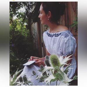 Thierry Colson Tina Long Embroidered Midi Dress Size Medium